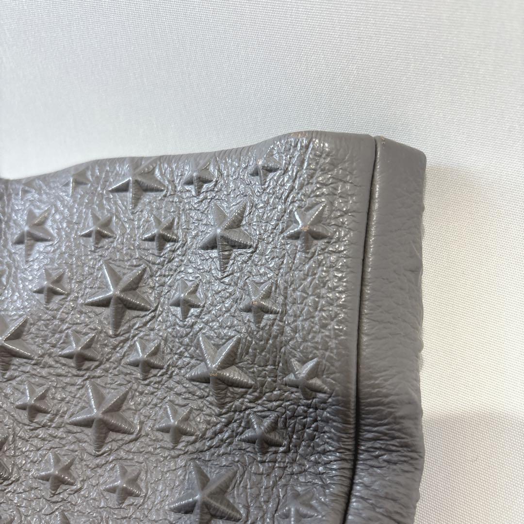 【JIMMY CHOO】 グレー トートバッグ　星型エンボス加工