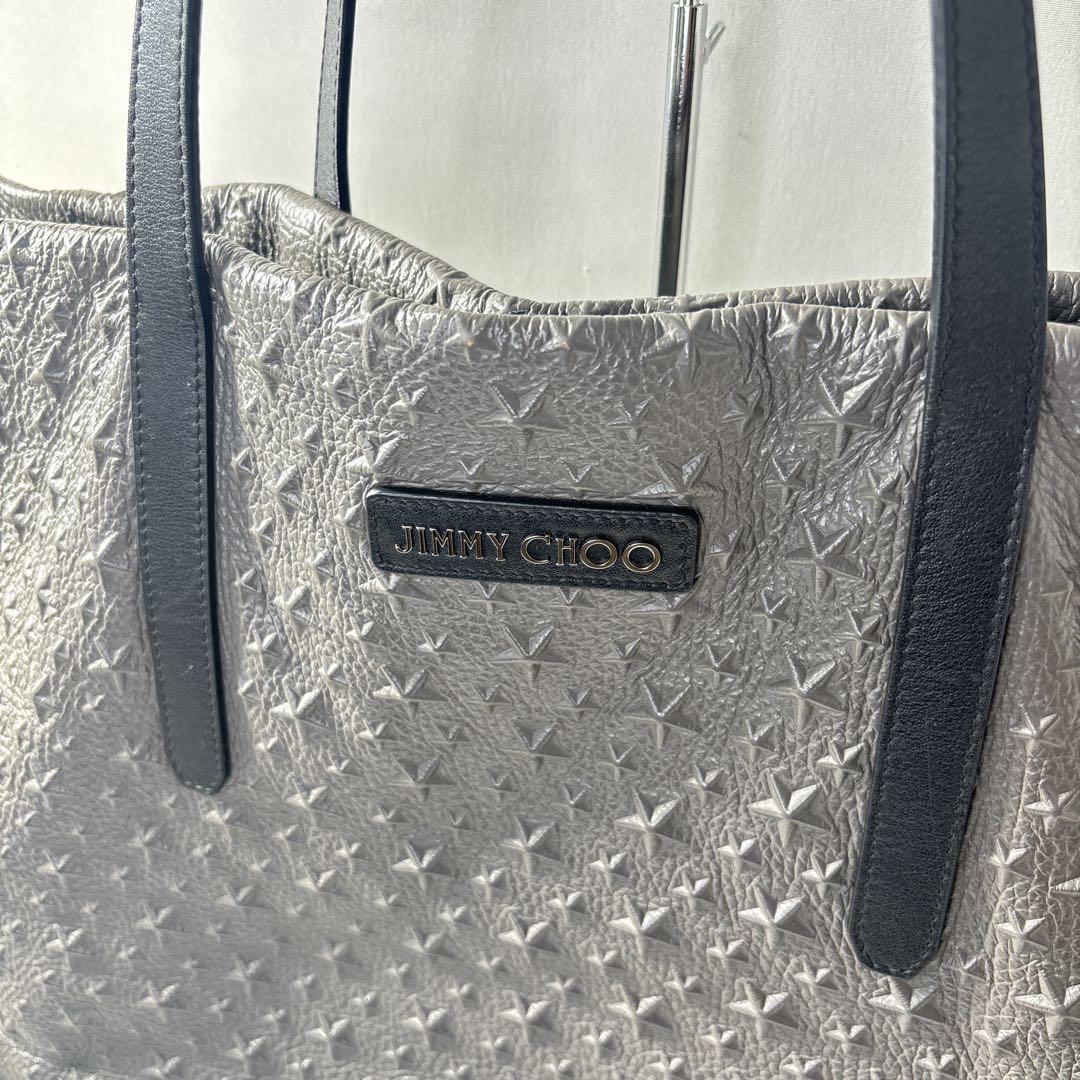 【JIMMY CHOO】 グレー トートバッグ　星型エンボス加工