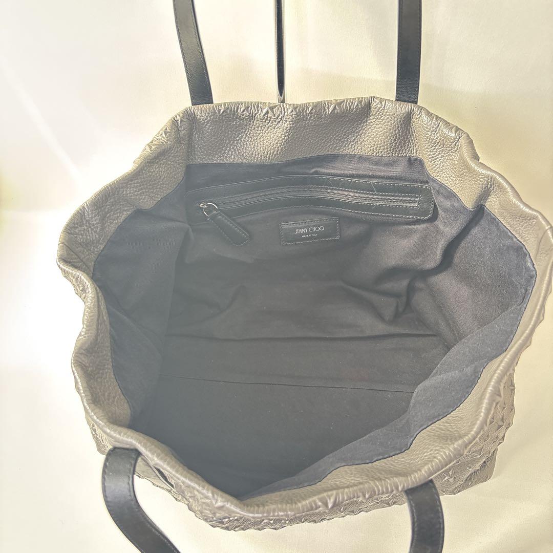 【JIMMY CHOO】 グレー トートバッグ　星型エンボス加工