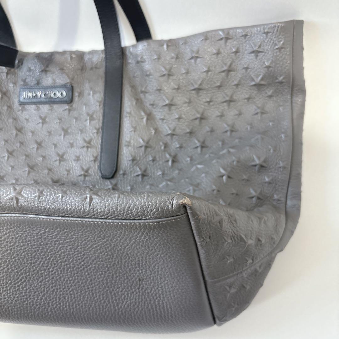 【JIMMY CHOO】 グレー トートバッグ　星型エンボス加工