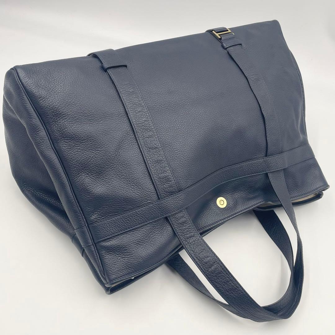 極美品 シセイ アルカンターラトートバッグ 肩掛け A4 スエード ネイビー