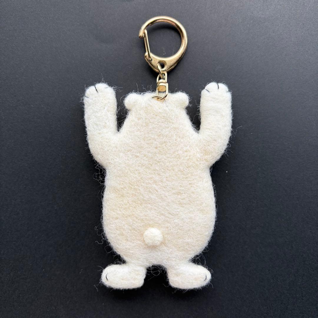 【☆Ted様☆】羊毛フェルトキーホルダー　シロクマ　ハンドメイド