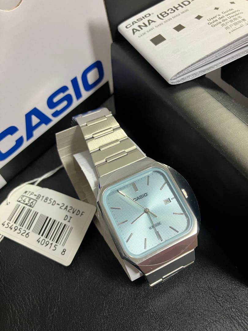 新品 箱あり CASIO MTP-B185D 2A2Vアイスブルー mtp