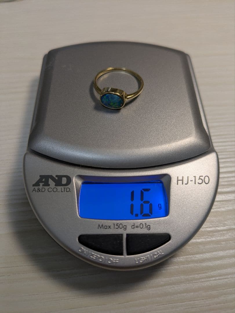 K18 0.77ct 12号 ボルダーオパールリング