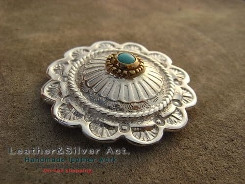 専用ターコイズシルバーコンチョ　シルバー925 真鍮　ブラス　トルコ石