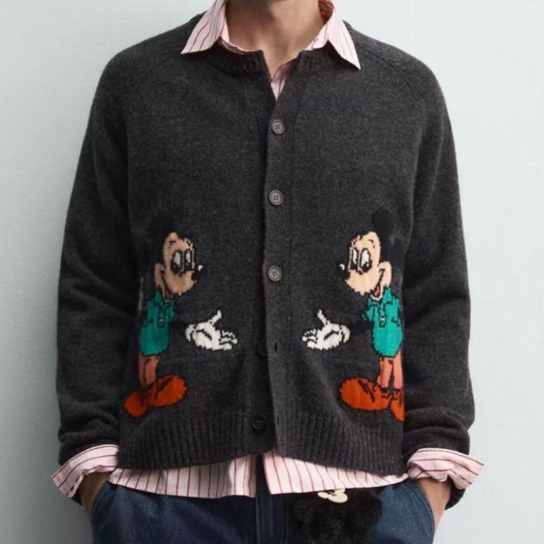 ZARA Disney ミッキーマウスウールカーディガン M