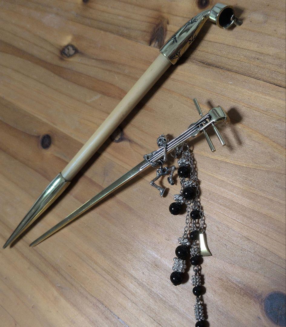 かんざし屋wargo「煙管簪-蜻蛉-＆三味線髑髏一本簪」