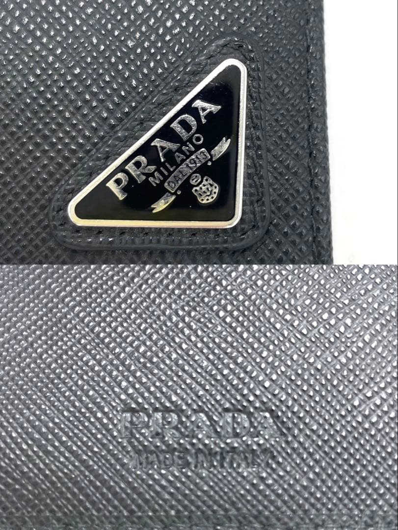 【超美品】PRADA プラダ サフィアーノ トライアングル マネークリップ