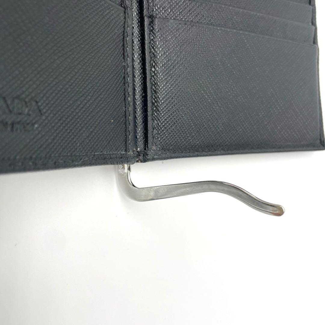 【超美品】PRADA プラダ サフィアーノ トライアングル マネークリップ