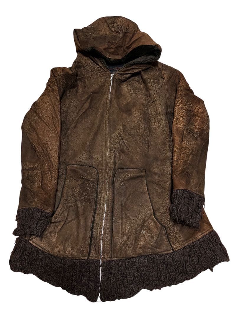 ヴ*ド様 UNDERCOVERISM ラムレザーロングジップアップパーカー