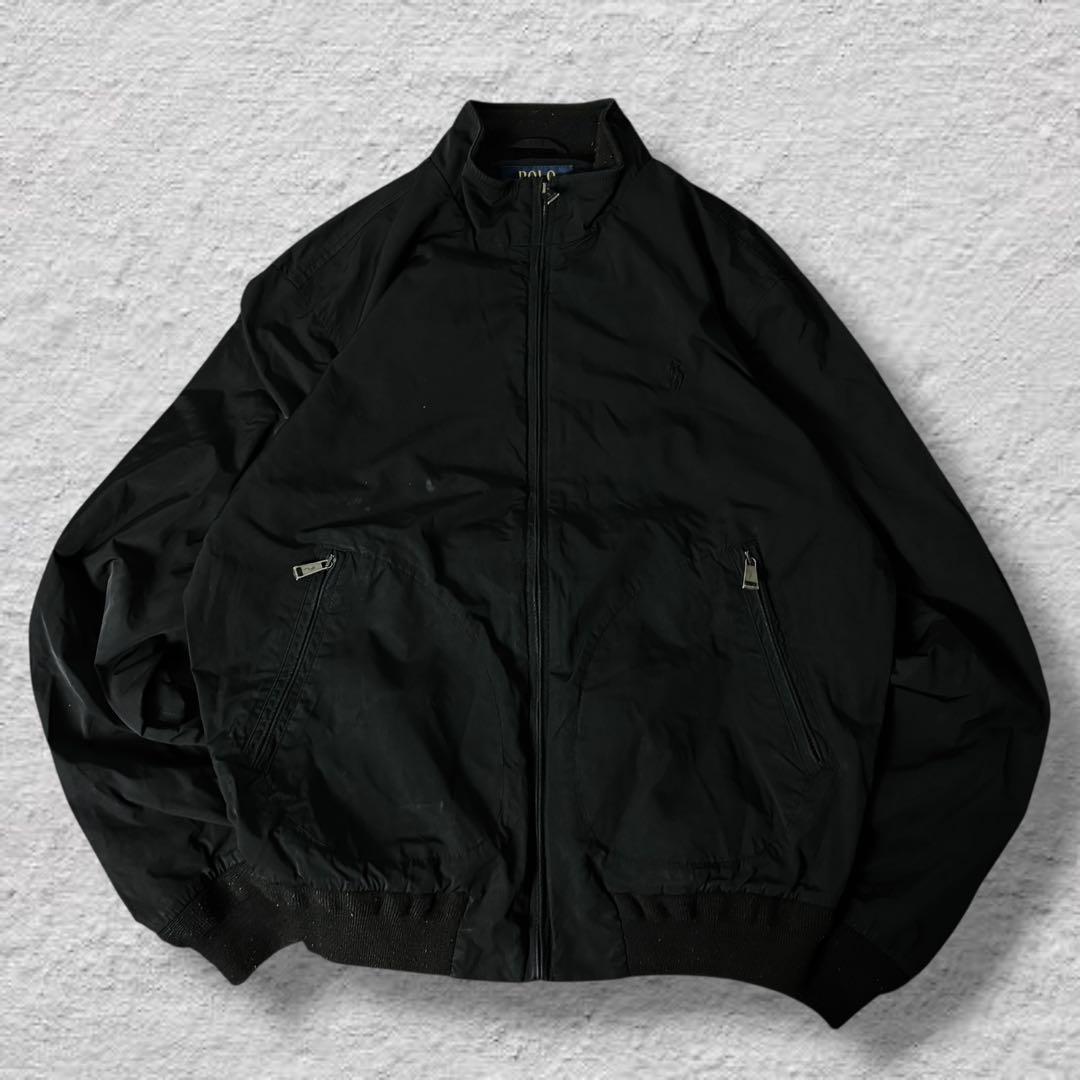 ttラルフローレンドリズラージャケットスイングトップブラックポニー古着