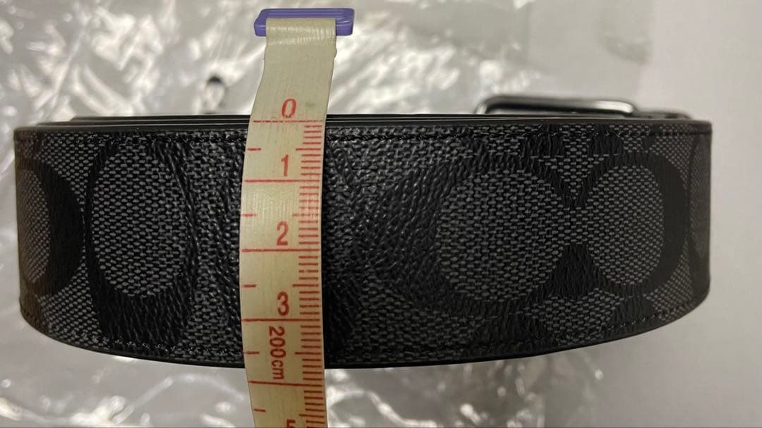 COACH 新品コーチハーネス カット可能 リバーシブル シグネチャー ベルト