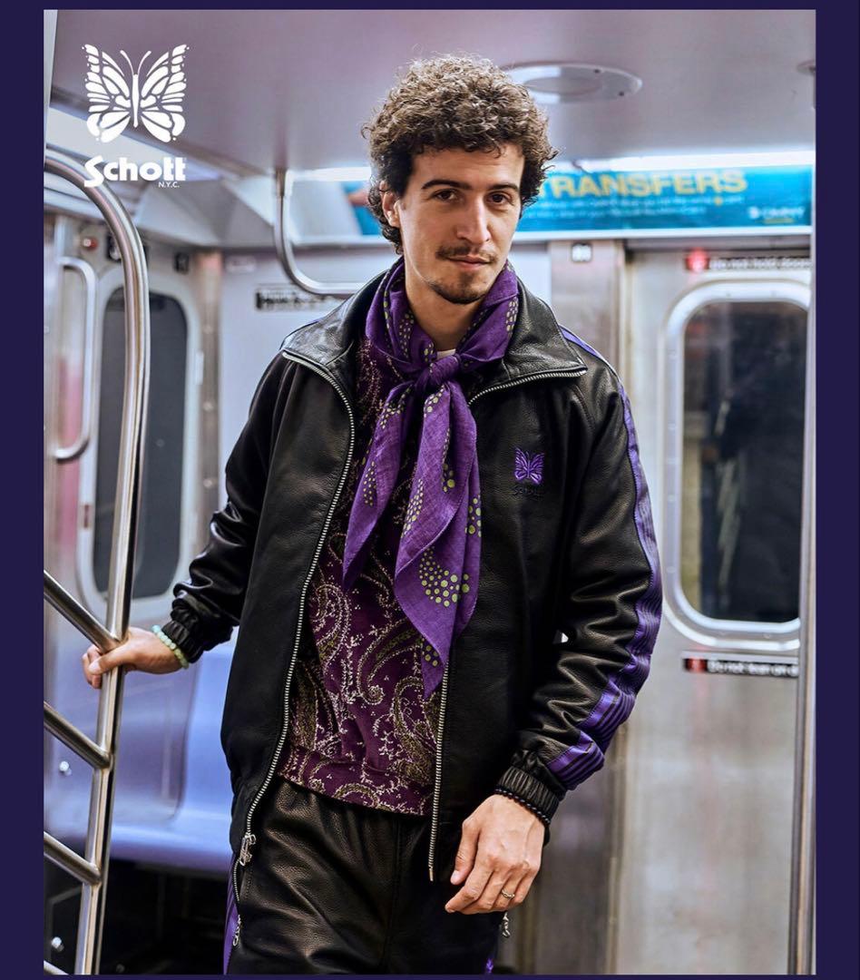 needles schott ニードルス×ショット　レザートラックジャケット