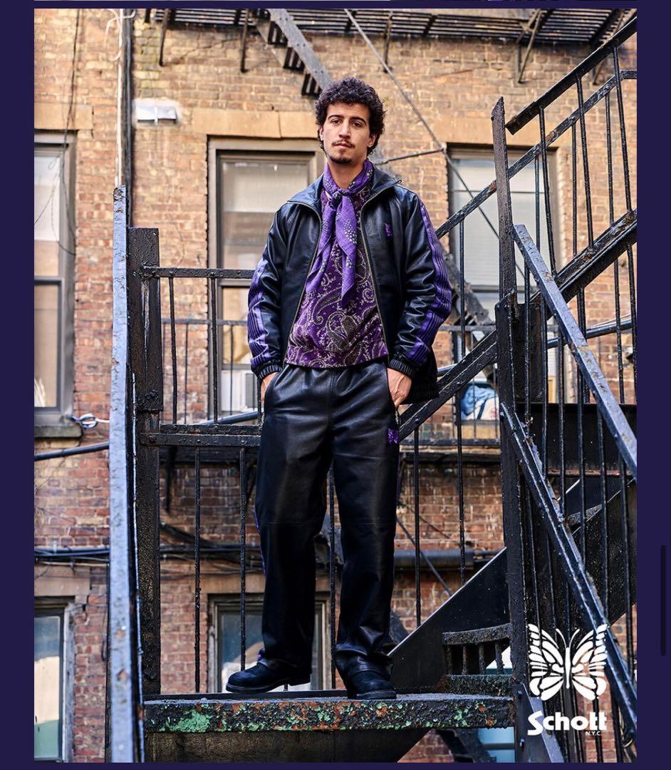 needles schott ニードルス×ショット　レザートラックジャケット