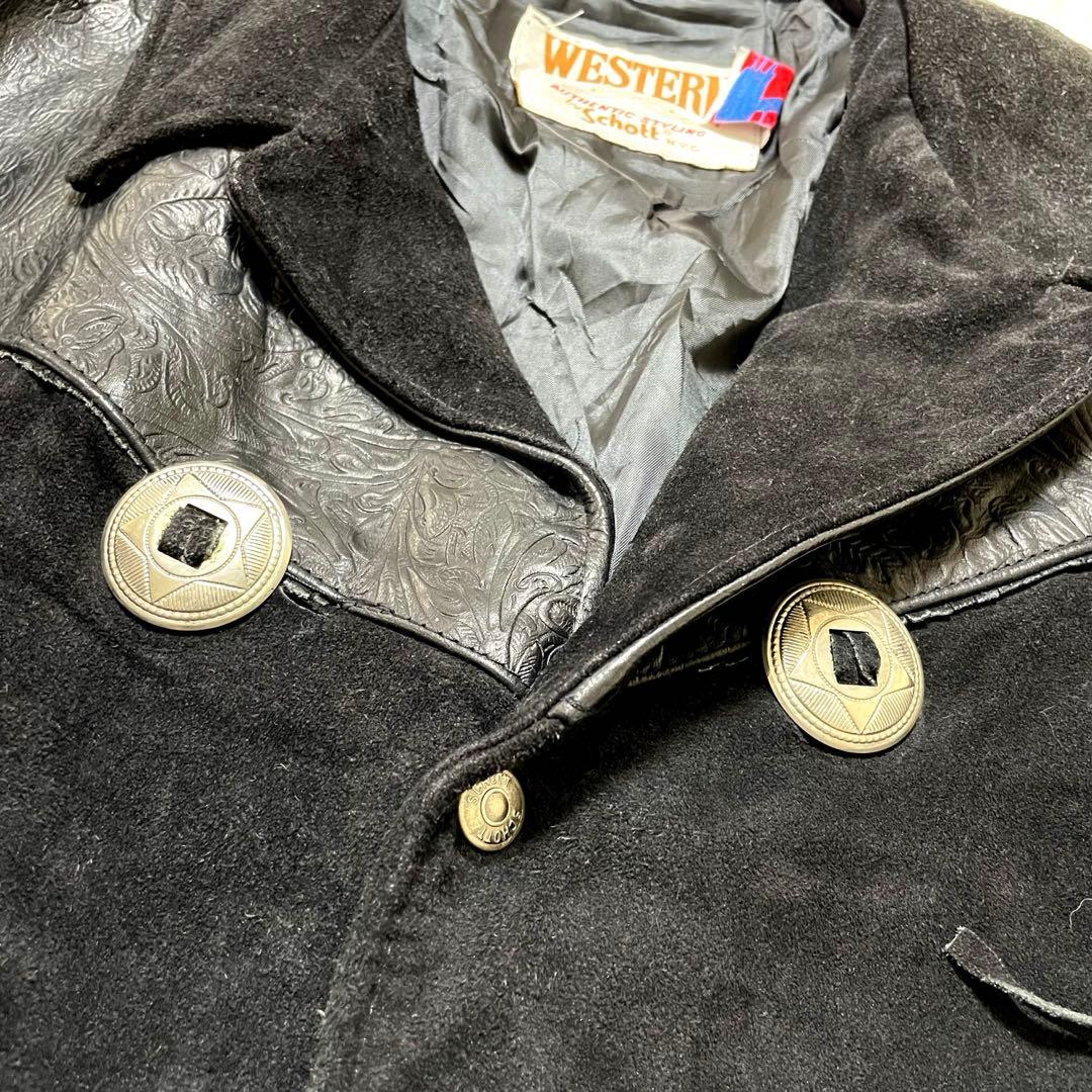 超希少46サイズ schott レザージャケット ウエスタン フリンジ