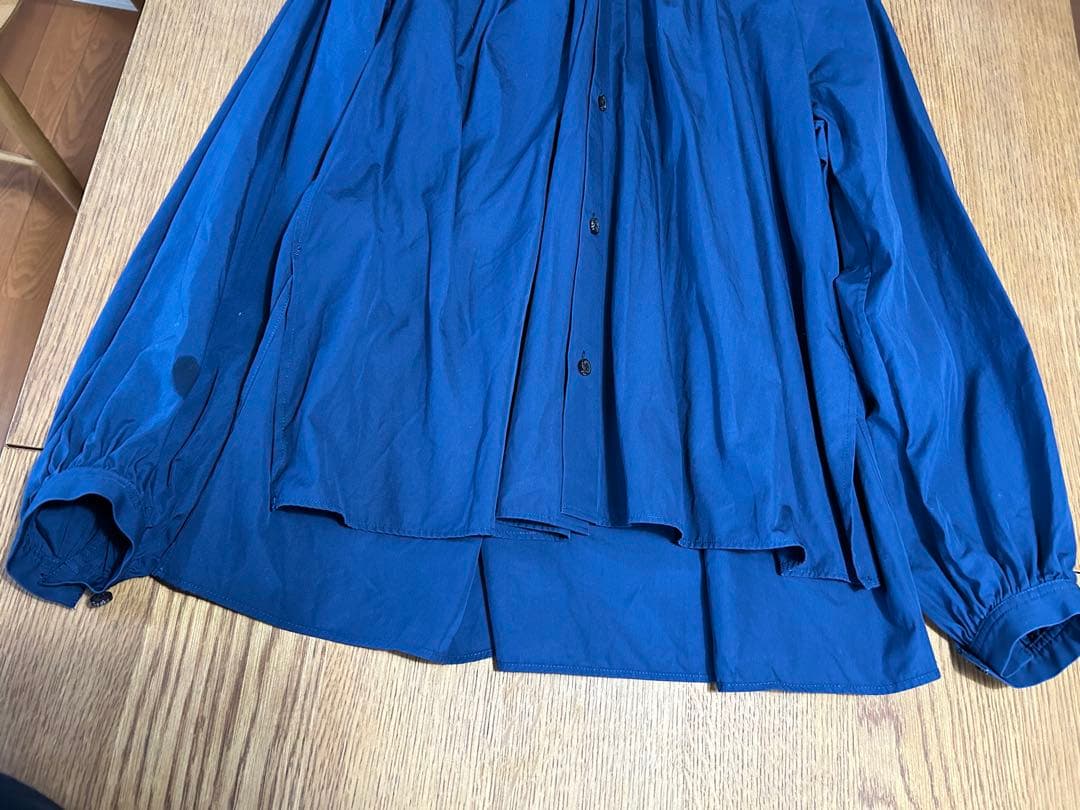 【美品】CABaN ハイカウントブロードギャザーブラウス