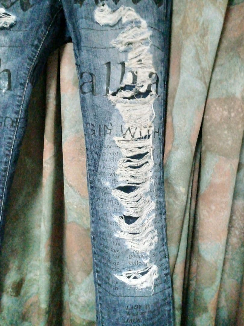 ジョンガリアーノJohn Galliano ハードクラッシュデニム細身