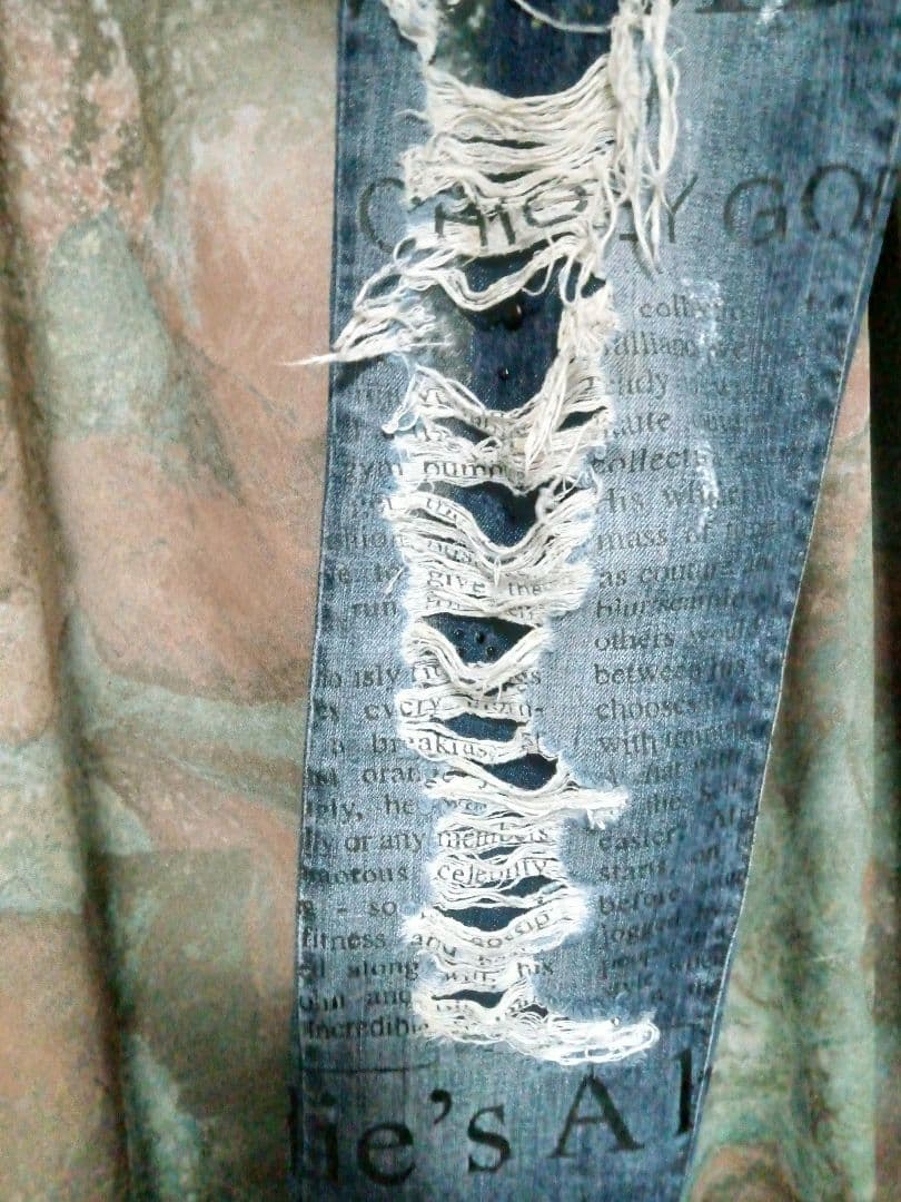 ジョンガリアーノJohn Galliano ハードクラッシュデニム細身