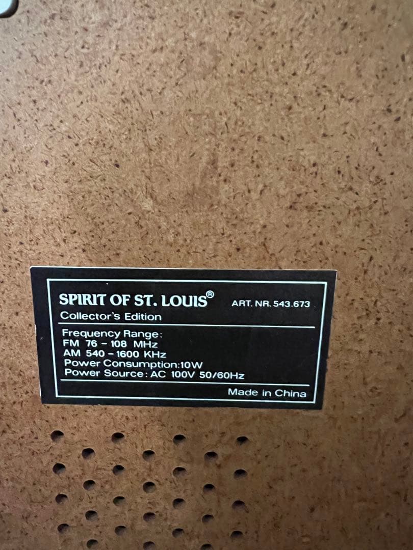 希少　ビンテージラジオ　SPRIT OF ST. LOUIS ラジオ