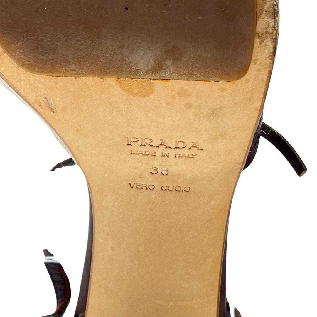 PRADA プラダ フラワーモチーフ サンダル ヒール　サイズ38　24cm