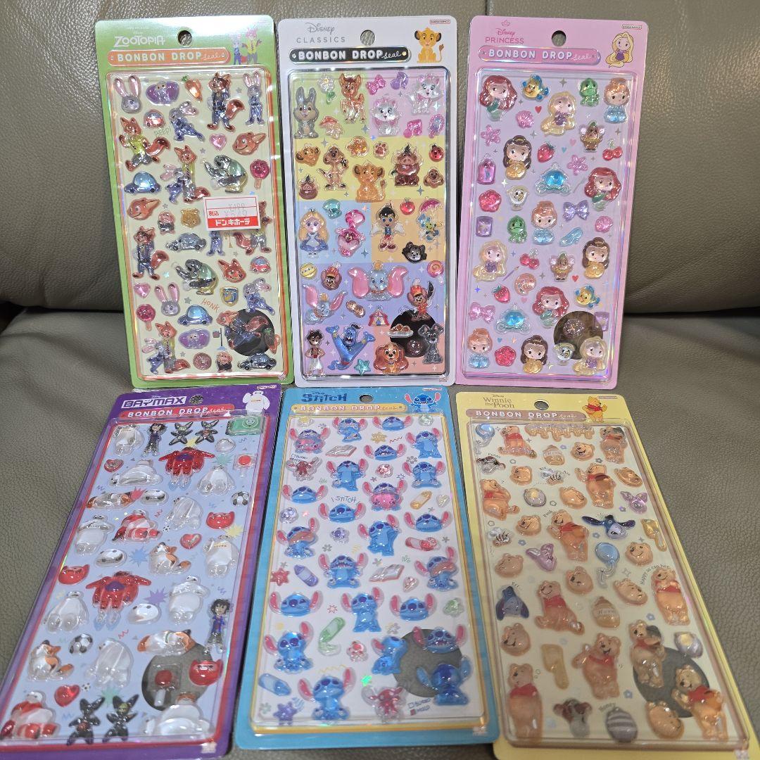 【正規品】ディズニー ボンボンドロップシール 第2弾 6種セット
