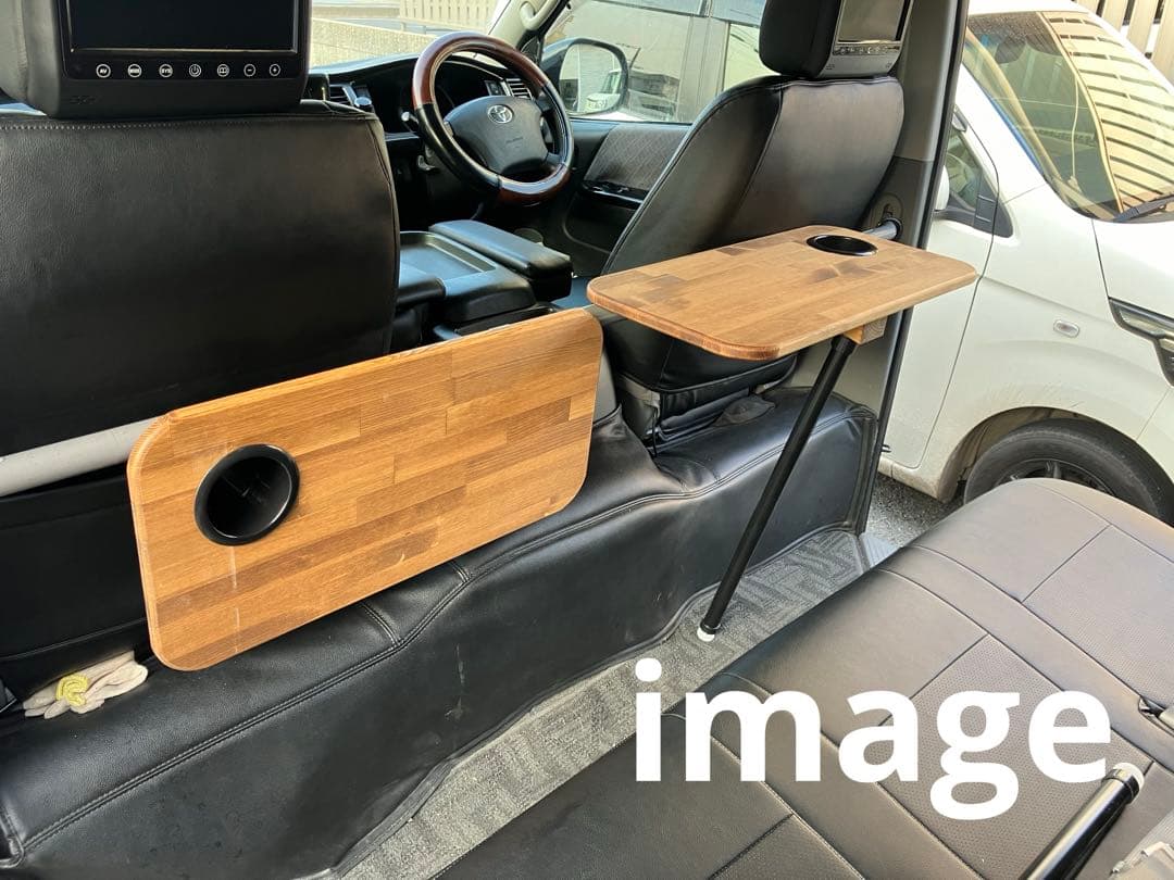 200系ハイエースセカンドテーブル(BK)600mm×300mm(2セット)