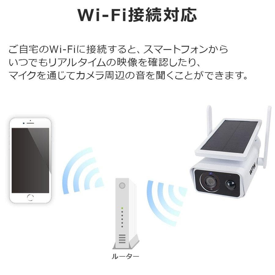 塚本無線　防犯カメラ ワイヤレス ソーラー 屋外 監視カメラ Wi-Fi
