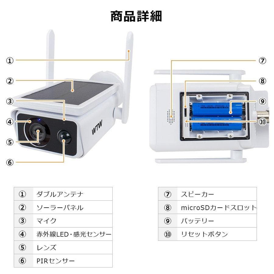 塚本無線　防犯カメラ ワイヤレス ソーラー 屋外 監視カメラ Wi-Fi