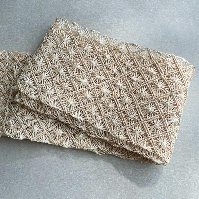 週末限定SALE 2025 誉田屋源兵衛　半幅帯芭蕉通風段文/生成色　アパカ新品