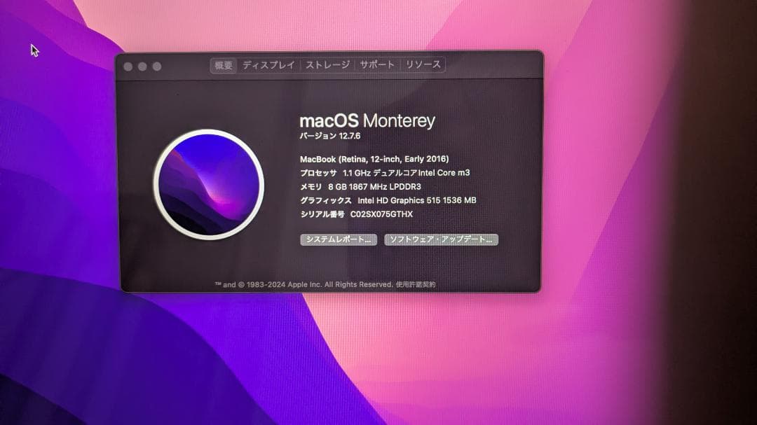 MacBook12 本体 充電器 箱付き