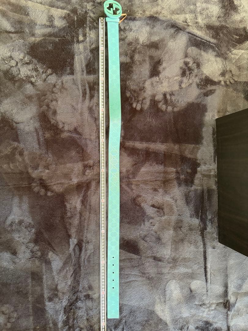 GUCCI ターコイズ レザー ベルト GGロゴ