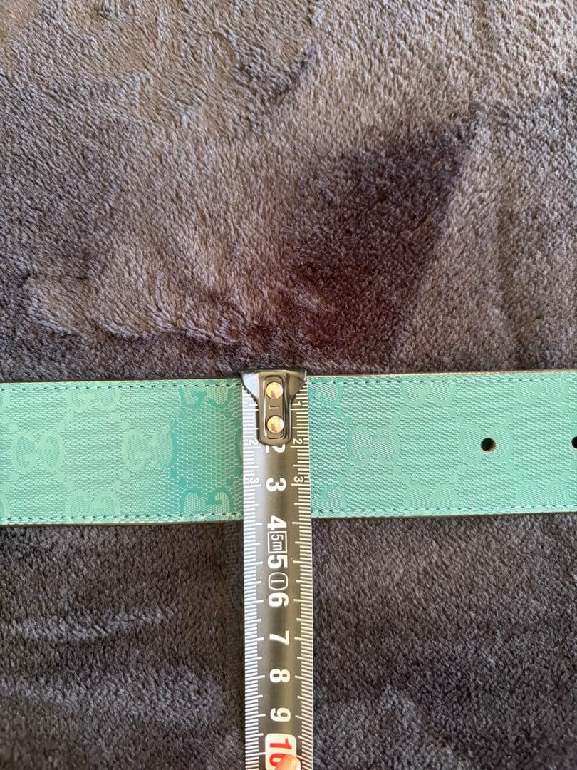 GUCCI ターコイズ レザー ベルト GGロゴ