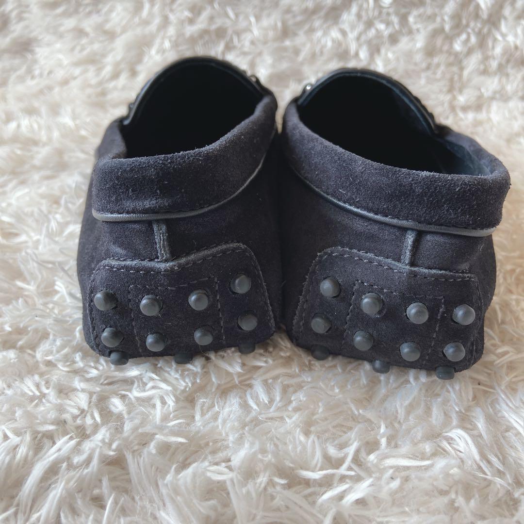 トッズ　ダブルTドライバーズシューズ　黒　スウェード　37 1/2 フラット　銀