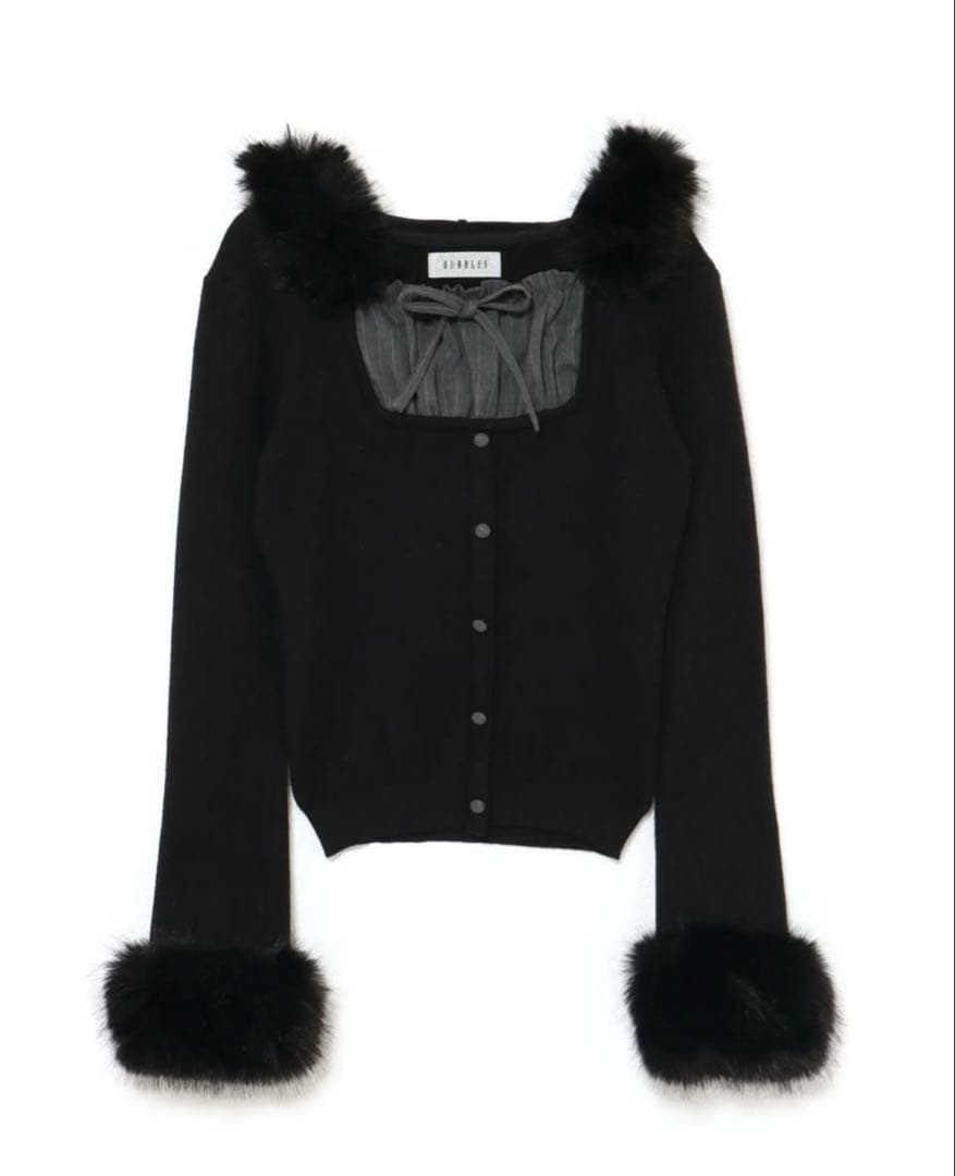 BUBBLES コケットフーディーニット ブラック