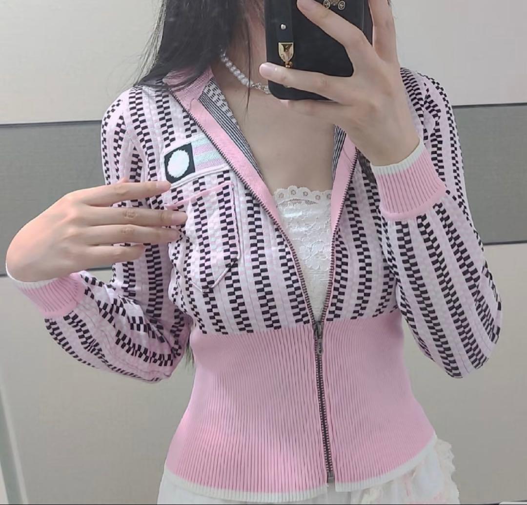 最終価格 ほぼ新品Sサイズ MIU MIU 伸縮性 カーディガン