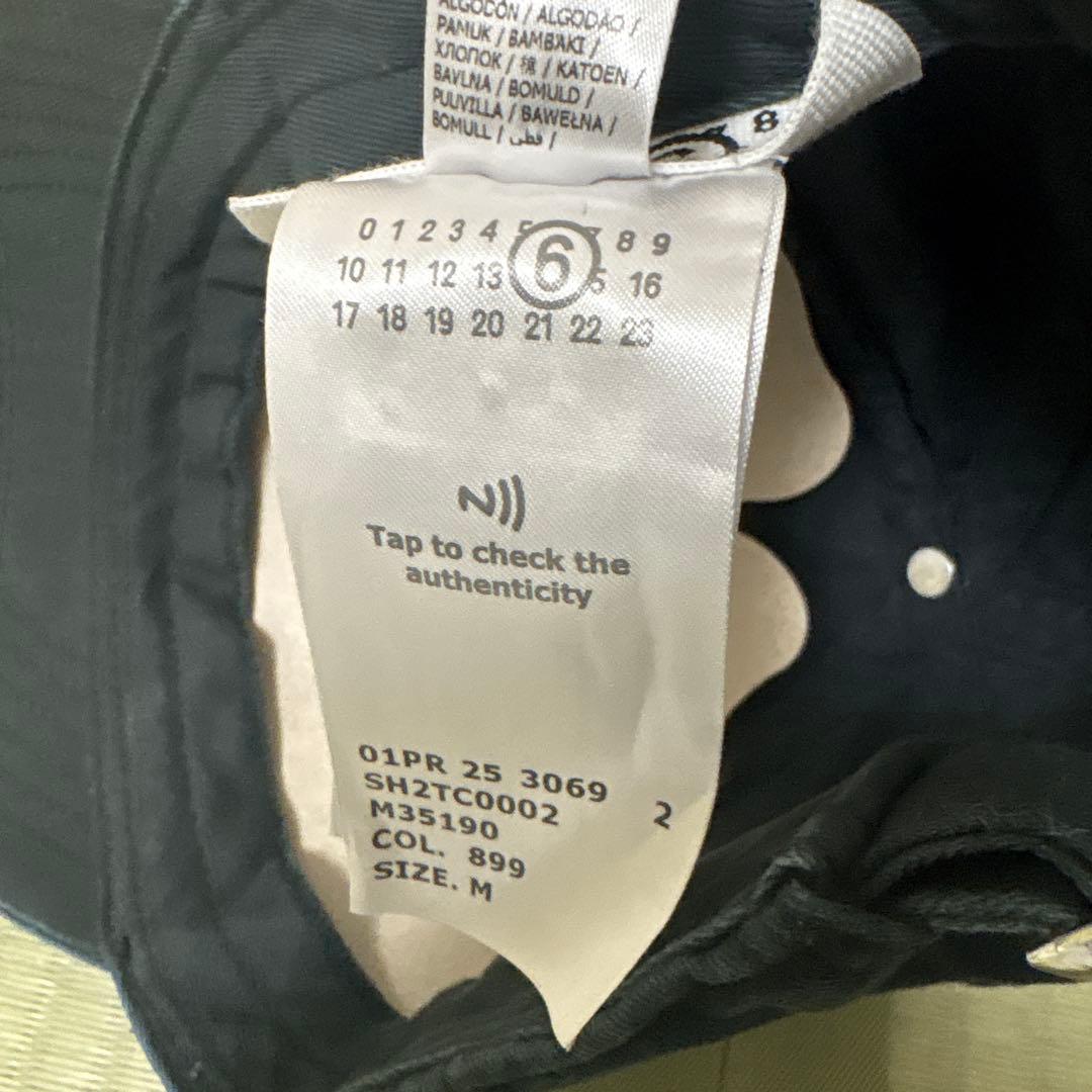 MM6 メゾンマルジェラ　キャップ　黒　チャコール