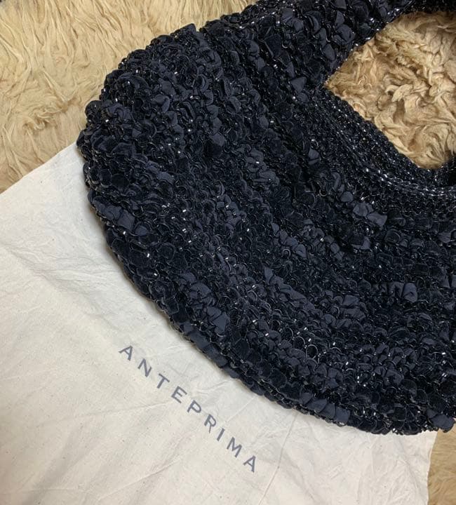 アンテプリマ　テクニコ　ワイヤーバッグ　ヴォルーメ　ベルベット　ベロア　リボン