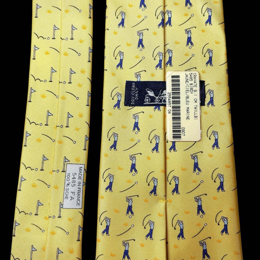 未使用 HERMES ゴルフ柄 シルク ネクタイ 新春 希少