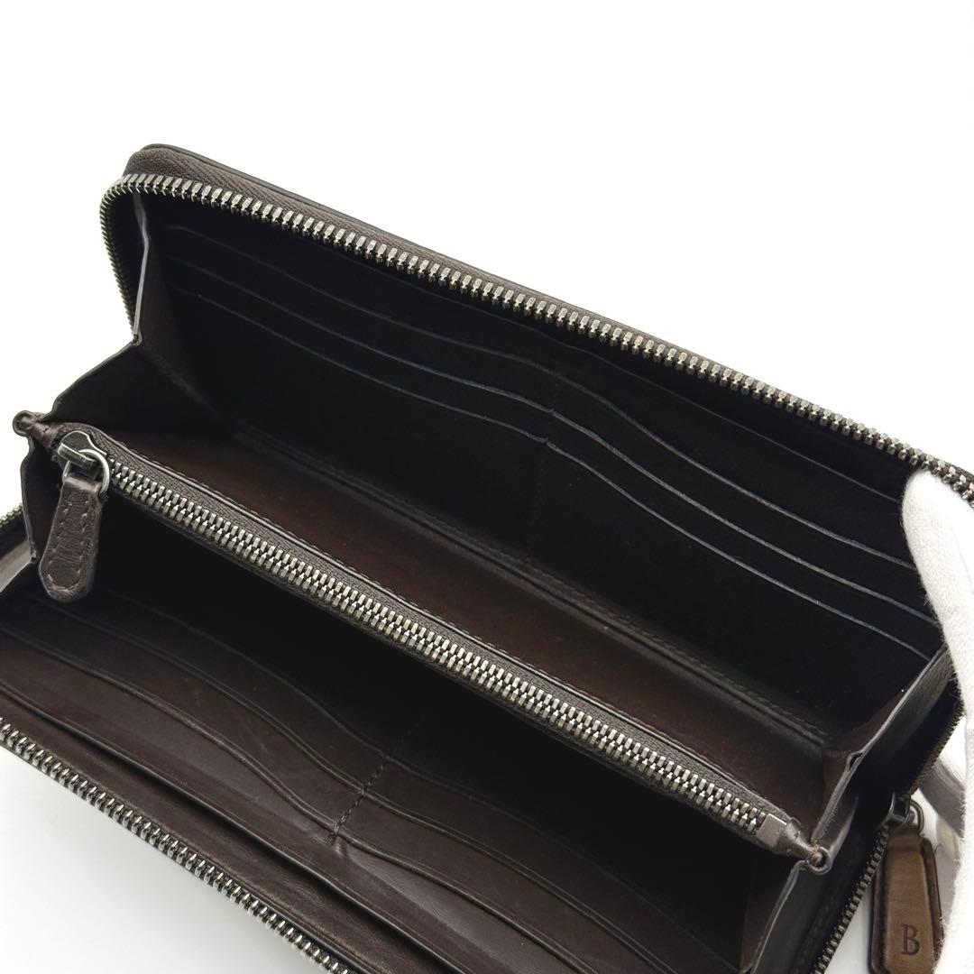 美品 Berluti カリグラフィー 長財布 ブラウン スタンプ ラウンドジップ