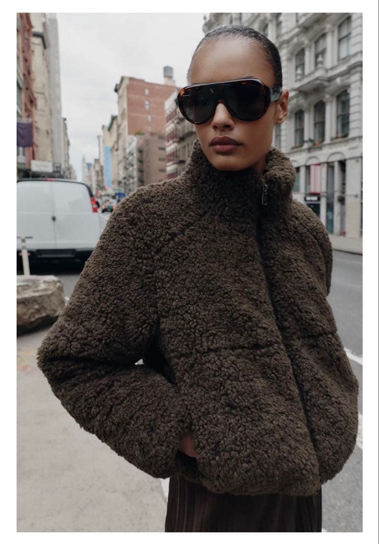 ★タグ付き★ZARA ボア付き保温アノラック ジャケット M