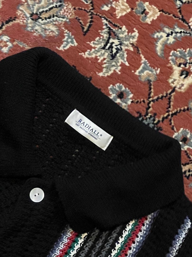 新品未使用値札付き　RADIALL ブラック ストライプ 半袖シャツ　L