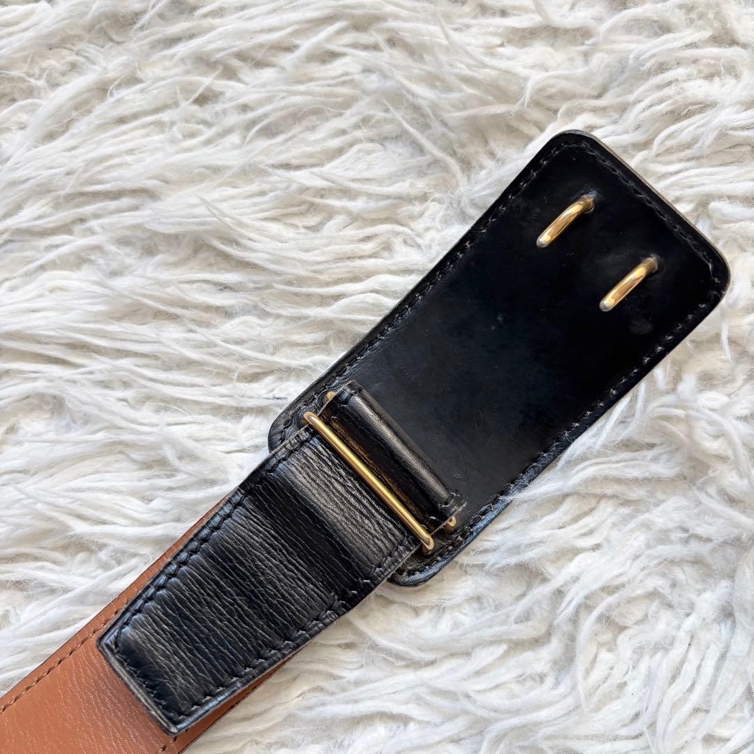 HERMES 馬車ロゴ レディース　ゴールド金具 刻印 仏製 ベルト　60