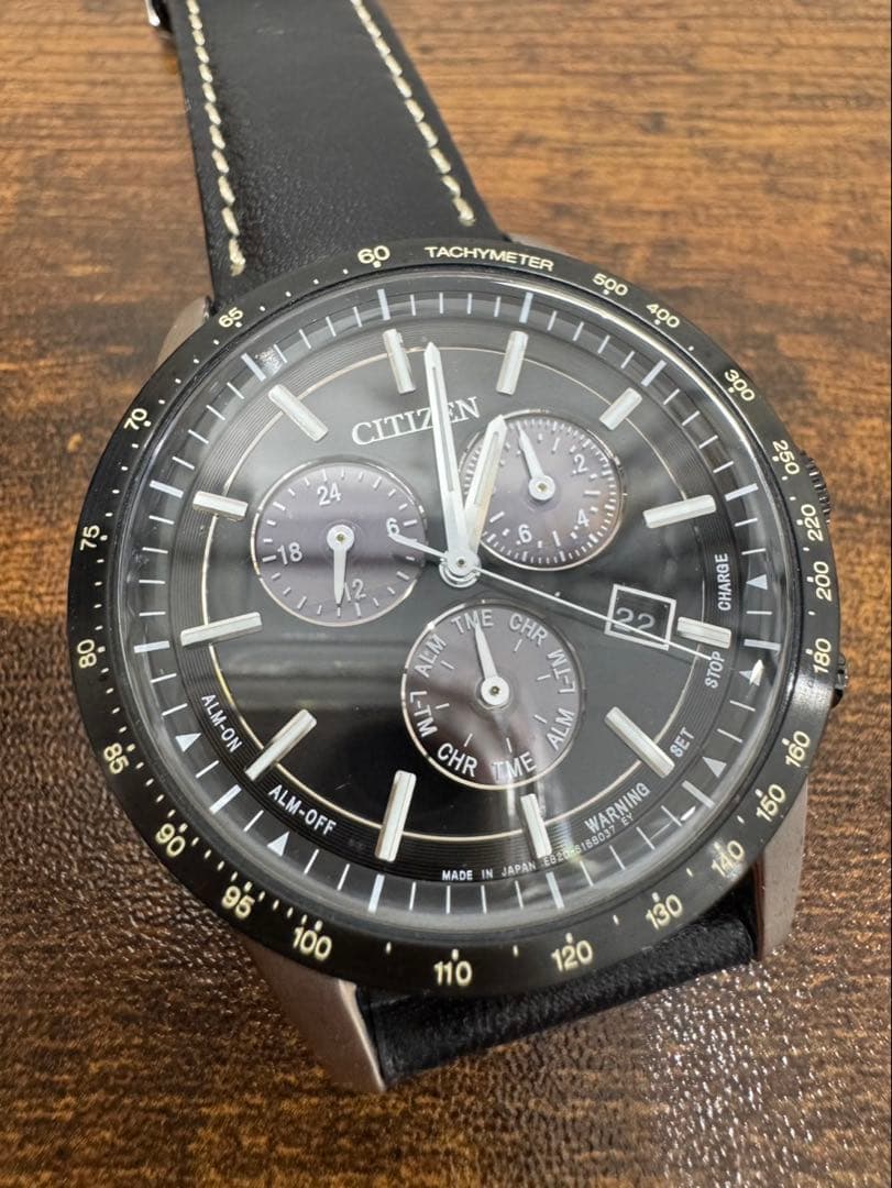 美品 CITIZEN Eco-Drive クロノグラフ E820系
