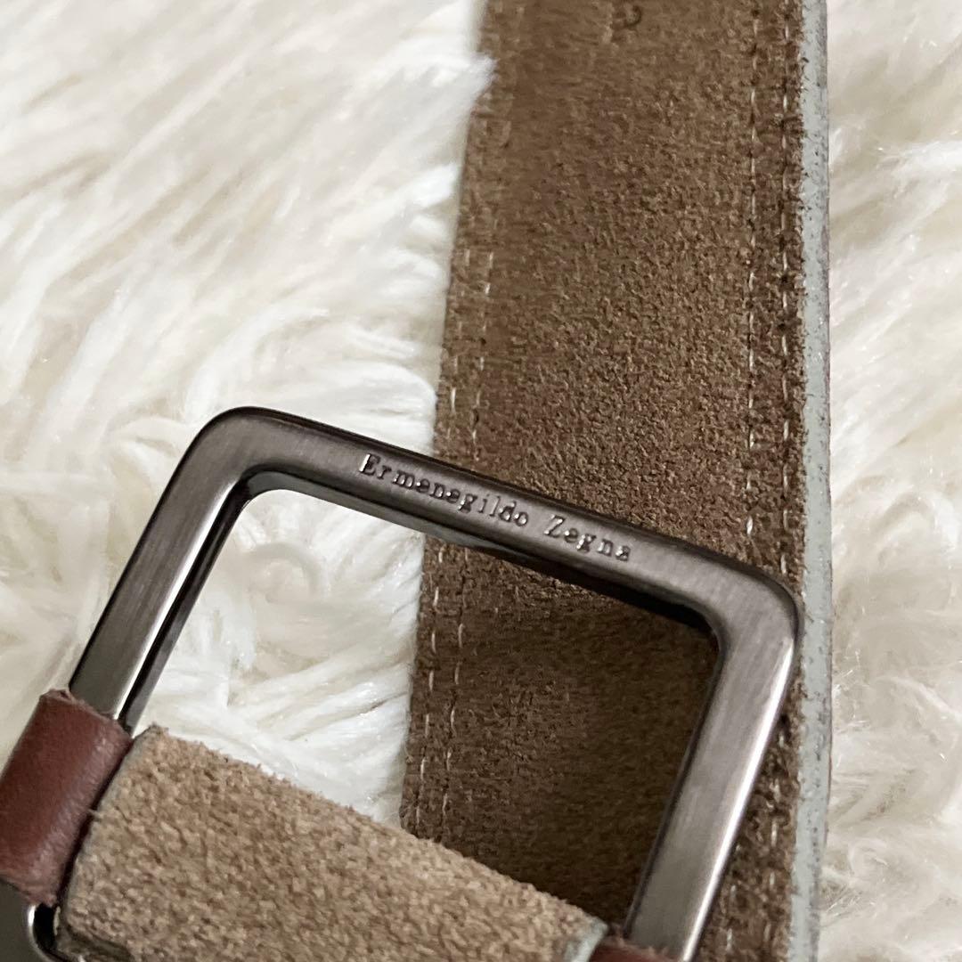 新品✨️ エルメネジルドゼニア ベルト スエード レザー ブラウン 極希少✨️