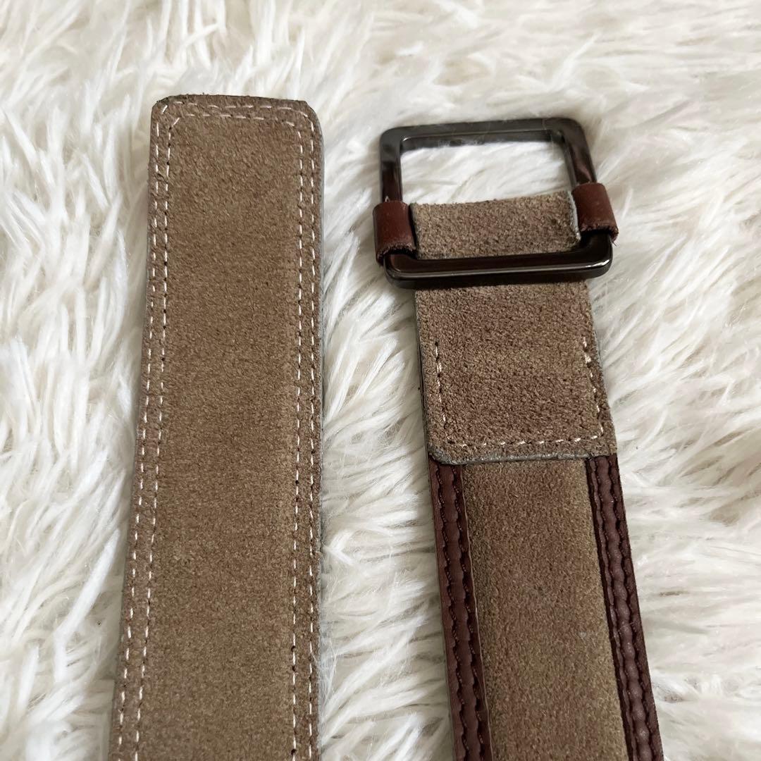 新品✨️ エルメネジルドゼニア ベルト スエード レザー ブラウン 極希少✨️