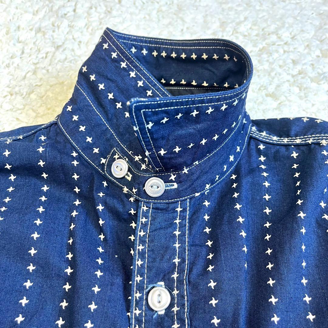 訳あり サムライジーンズ　ワークシャツ　手裏剣ウォバッシュ　ユニオンチケット　L