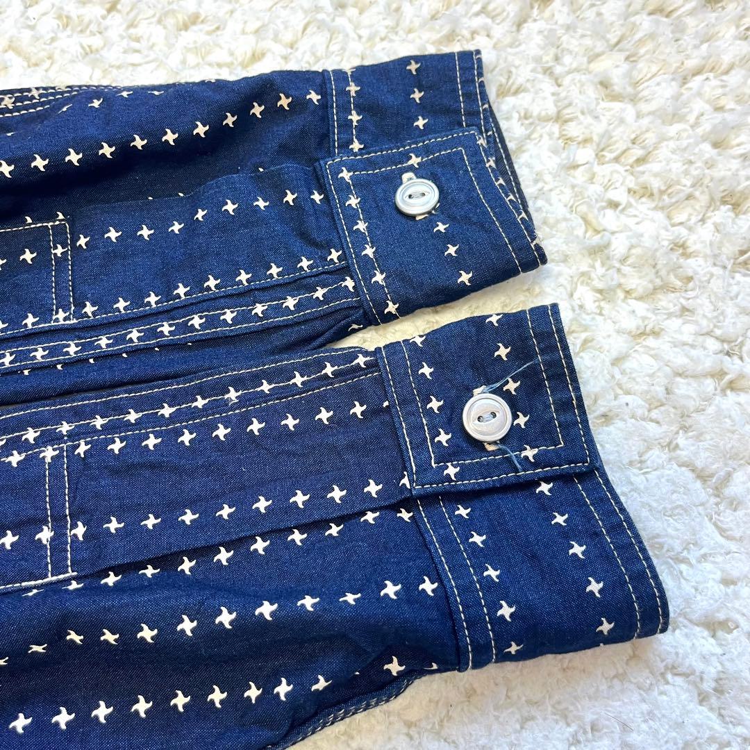 訳あり サムライジーンズ　ワークシャツ　手裏剣ウォバッシュ　ユニオンチケット　L