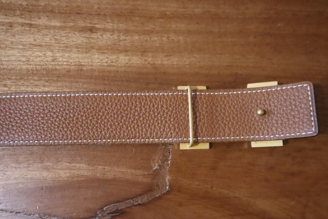 ■いちご■HERMES リバーシブルベルト93cm ブラックxキャメル