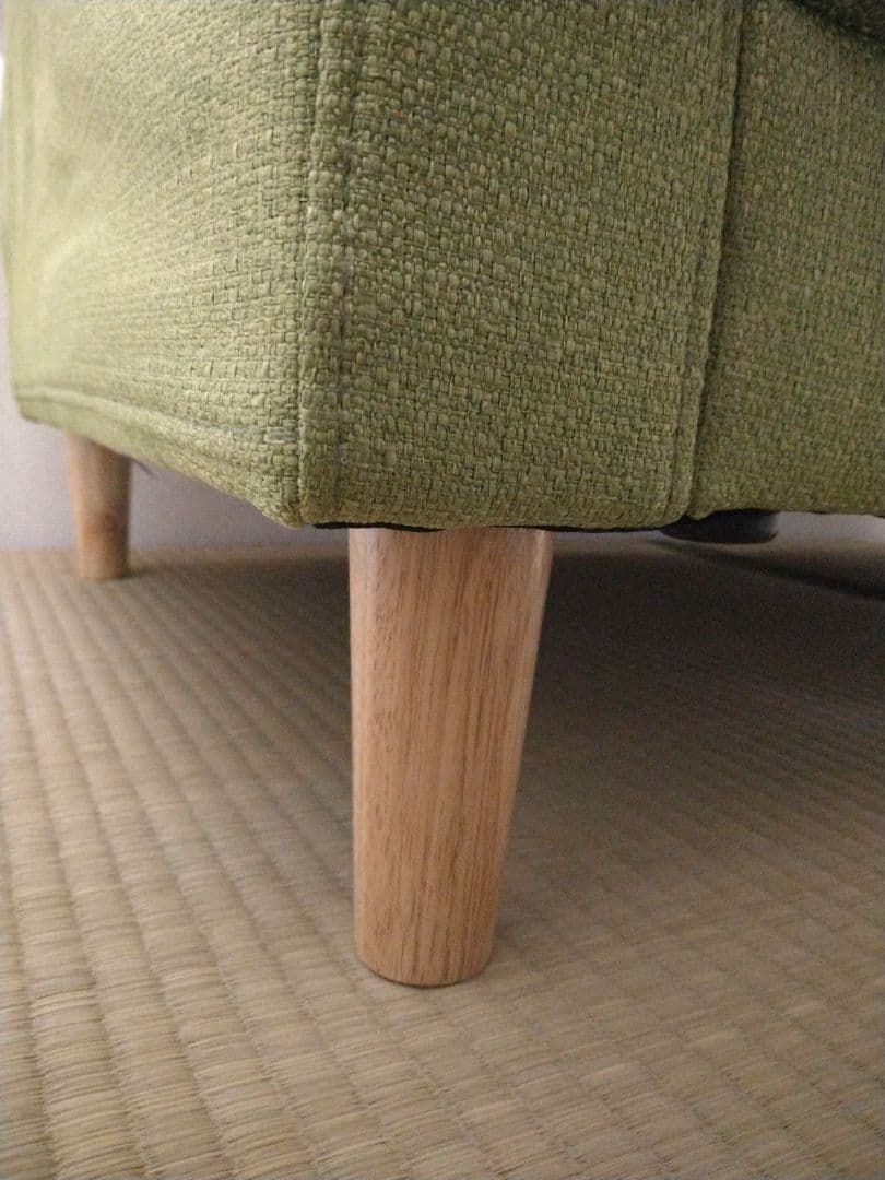 ファブリックソファ 緑色ソファ 布製ソファ ローソファ