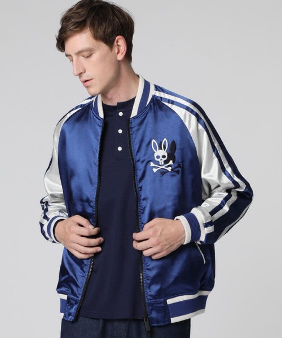 サイコバニー×スクーカム　バニーロゴ スカジャン　コラボ　ブルゾン　刺繍